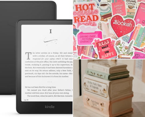 Bookish gift guide - must haves for the reader girlies! cover photo collage