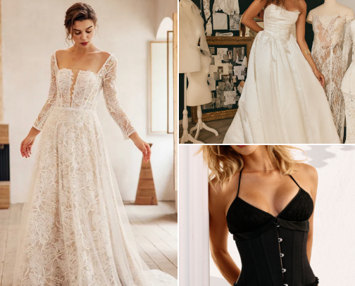 Iconic wedding dresses cover photo collage