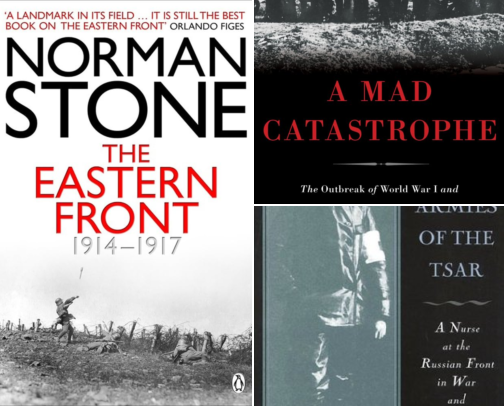 The Forgotten Front: 15 Best Books on the Eastern Front of WW1 (Histories, Memoirs & Novels) cover photo collage