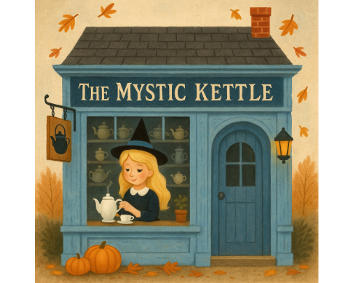 Witch City: The Mystic Kettle Tea Shop cover photo collage