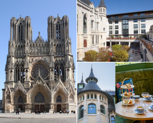 Reims, France: Cathedral Days, Champagne Stops, Cosy Stays cover photo collage