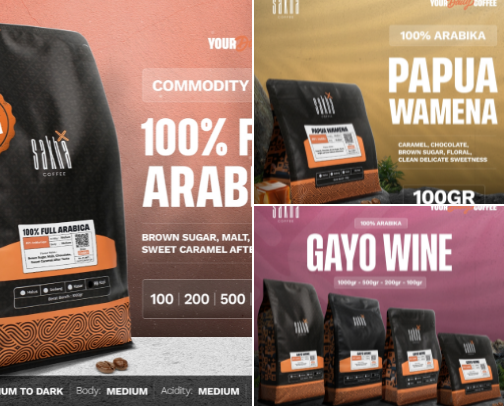 typical Indonesian coffee cover photo collage