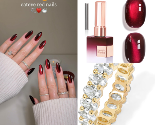 Red nails cover photo collage