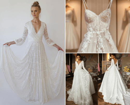 Wedding dresses cover photo collage