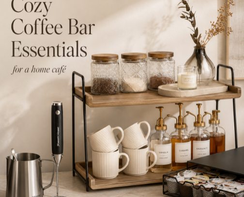 Coffee Bar Essentials for a Home Café cover photo collage