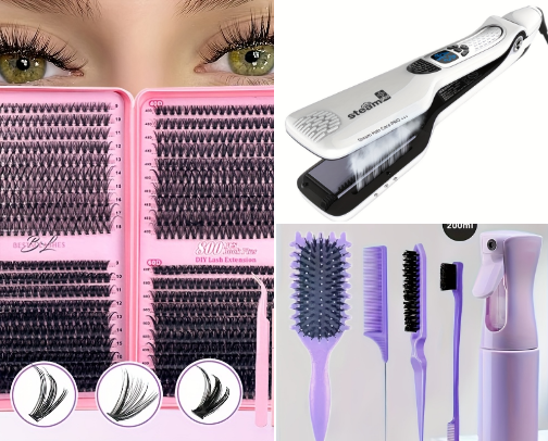Temu Makeup and Hair Accessories Finds cover photo collage
