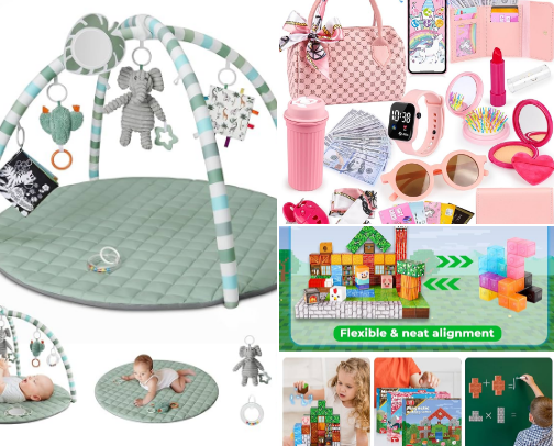 Playtime must have for babies and toddlers cover photo collage