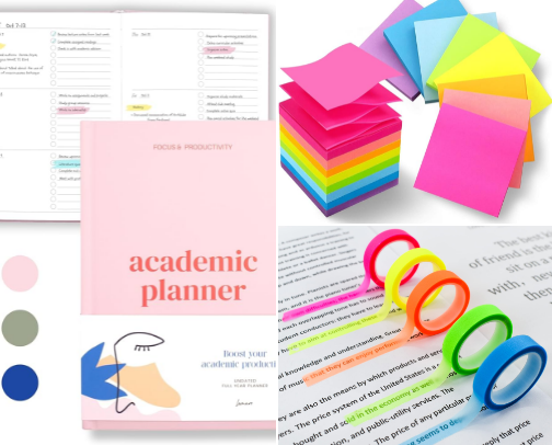 "Smart Student Essentials: Stay Organized & Succeed!" 🎓📖✅ cover photo collage