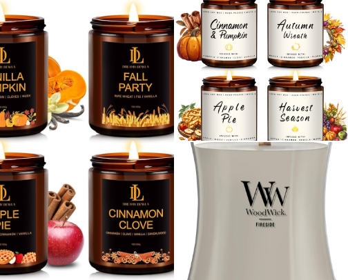 Let’s get Cozy & Festive Seasonal Scented Candles cover photo collage