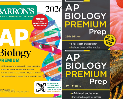 Read Free - Companions to AP Biology Premium, 2026: Prep Book with 6 Practice Tests + Comprehensive Review + Online Practice (Barron's AP Prep) cover photo collage