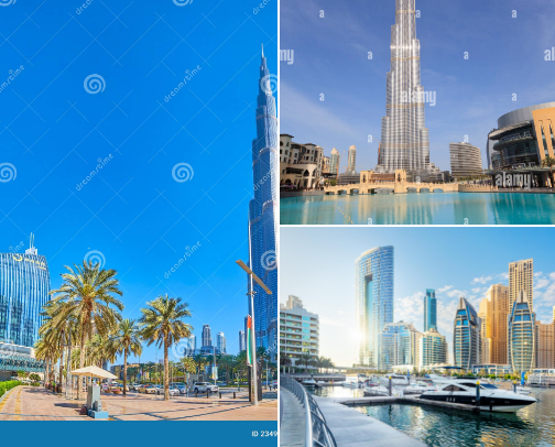 Dubai Places ✨ cover photo collage