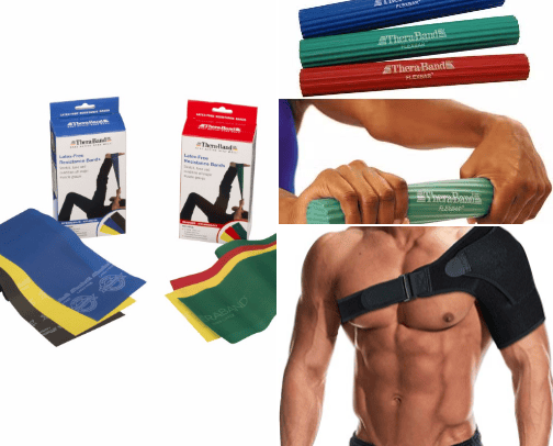Support braces and equipment cover photo collage
