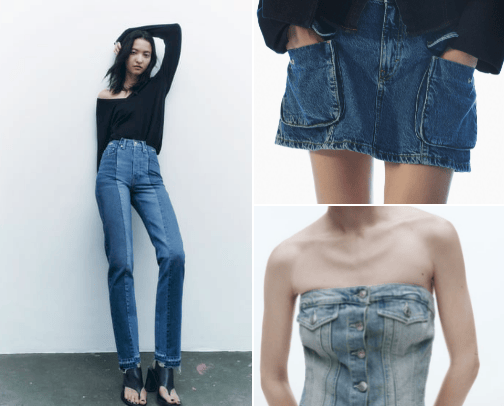 Denim from Zara👖 cover photo collage
