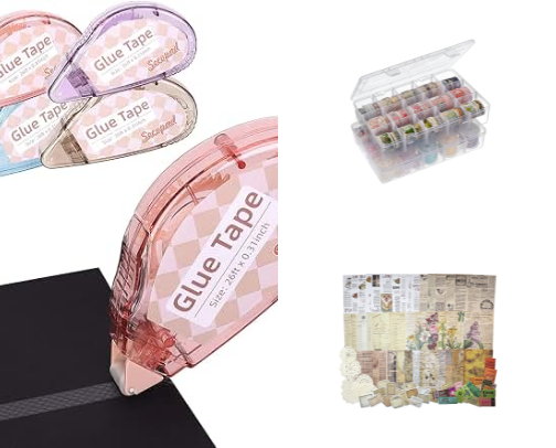 Materials to use while scrapbooking cover photo collage