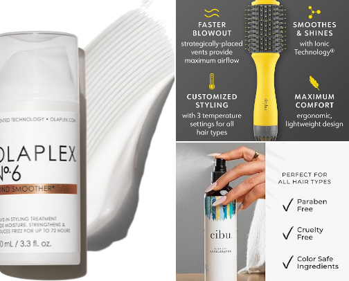 Hair Routine for Frizzy Hair (At Home Blowout) cover photo collage