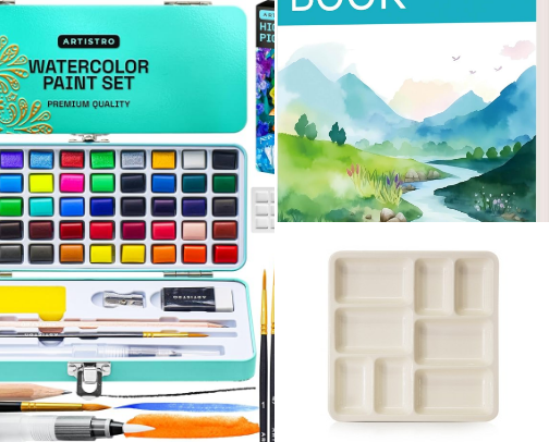 Beginner Watercolor cover photo collage