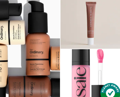 makeup-setting spray,foundation, blush, lipstick, highlighter💋 cover photo collage