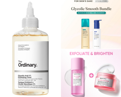 GLYCOLIC ACID PRODUCTS cover photo collage