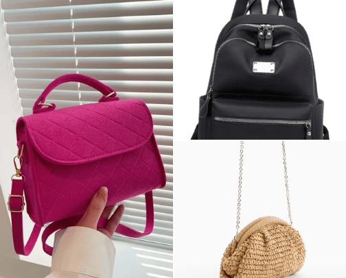 Let your handbag 💜speak louder than words cover photo collage