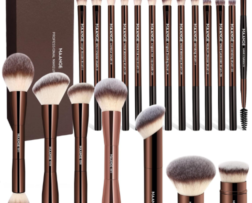 makeup brushes cover photo collage