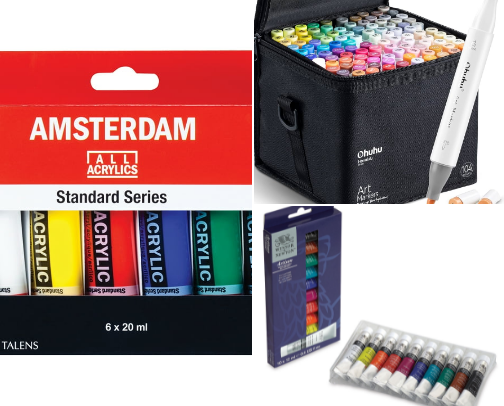 Several well-known and high-quality painting materials🧑‍🎨🖌️ cover photo collage