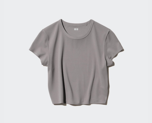 Women Airism soft T cropped sleeve cover photo collage