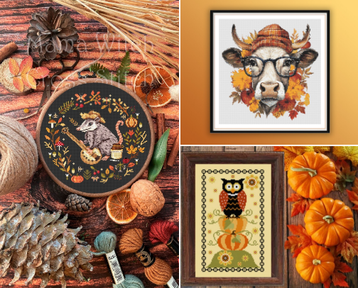 25 Autumn Cross Stitch Patterns I Recommend cover photo collage