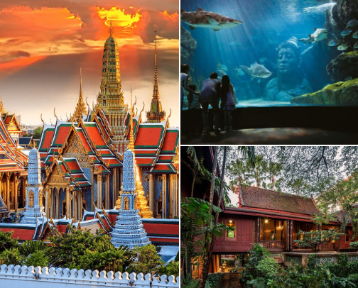 Tourist Attractions Bangkok Thailand cover photo collage
