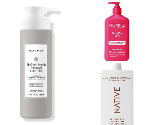 Spray tanning before & after care products cover photo collage