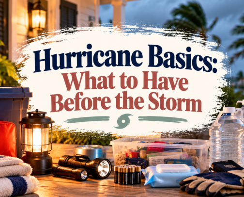 Hurricane Basics: What to Have Before the Storm cover photo collage