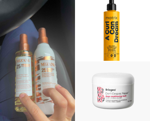 Little girl curly hair products cover photo collage