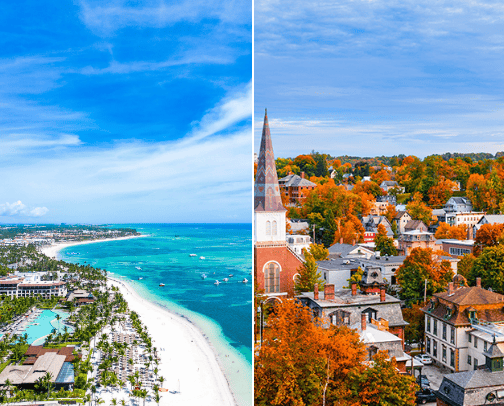 My favourite travel destinations around Montreal cover photo collage