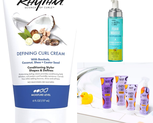 Curly hair products cover photo collage