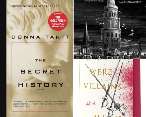 Dark Academia books for people who love libraries and secrets cover photo collage