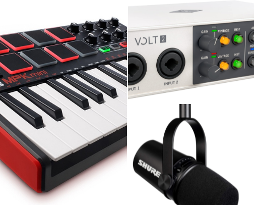 Music equipment cover photo collage