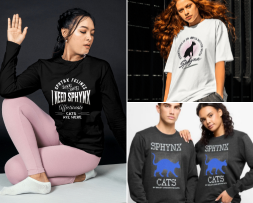 Sphynx Cat Lover Gifts - Trendy, Unique Clothing For Sphynx Mom, Dads and Kids cover photo collage