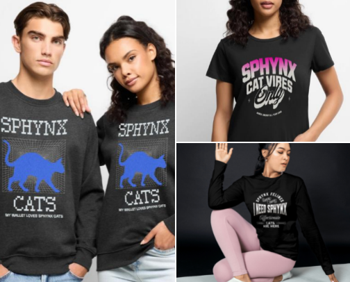 Sphynx Cat Lover Gifts - Trendy, Unique Clothing For Sphynx Mom, Dads and Kids cover photo collage
