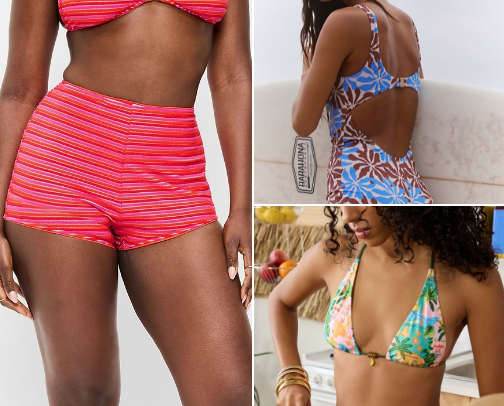 colorful vibrant patterns for your bathing suit collection cover photo collage
