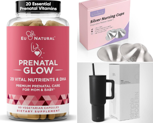 postpartum/breastfeeding essentials cover photo collage