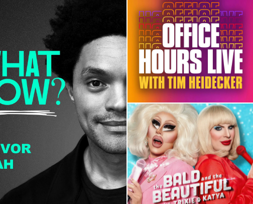 Current Favorite Podcasts cover photo collage