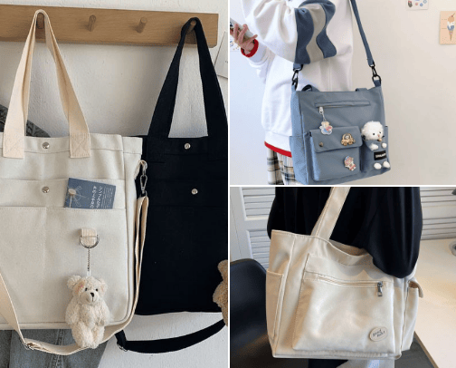 tote bag finds cover photo collage