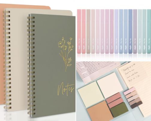 Aesthetic school supplies cover photo collage