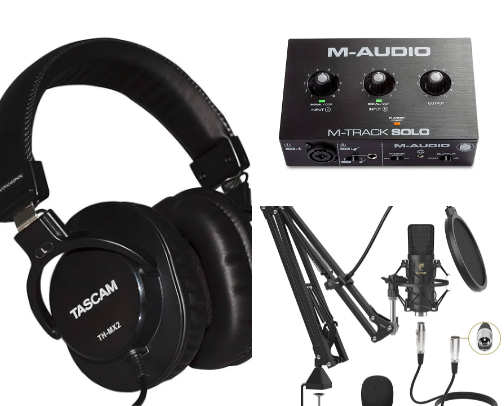 Home Music Studio Gear cover photo collage