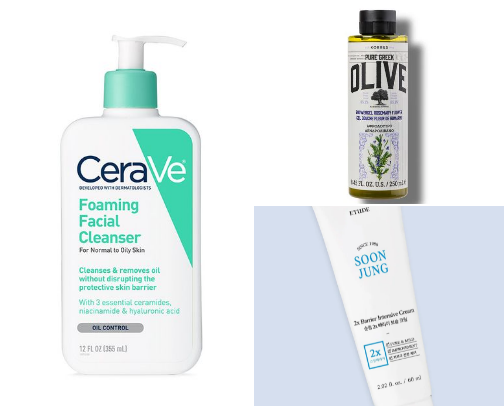 Sensitive skin friendly products cover photo collage