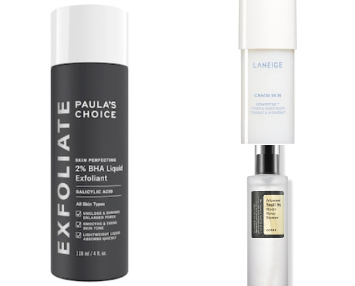 My favorite skincare as someone with combination skin!!! cover photo collage