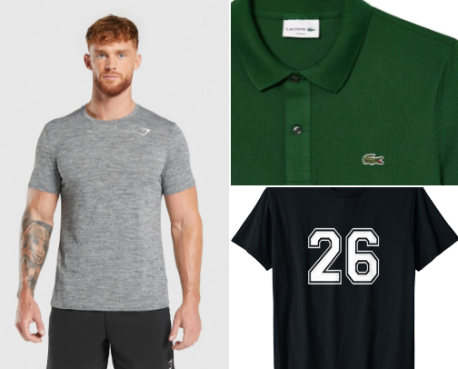 T - shirt first fitting in the  body cover photo collage