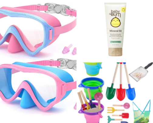 Beach trip with kids cover photo collage
