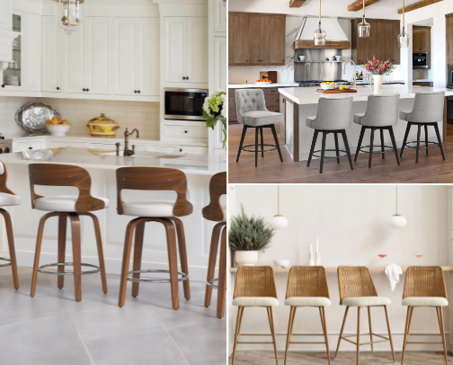 THE SECRET TO A MAGAZINE-WORTHY KITCHEN: THESE STOOL cover photo collage