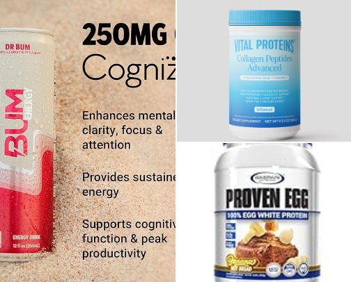 Protein packed snacks & Supplements cover photo collage