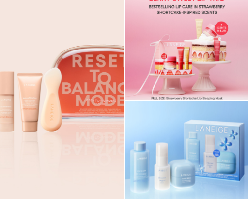 Korean skincare sets cover photo collage